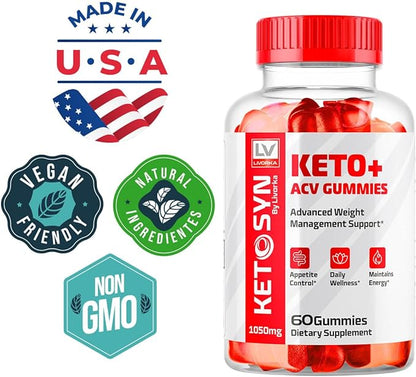 (2 Pack) Ketosyn ACV Gummies, Keto Syn Gummies, Ketosyn Keto Plus ACV Gummies, Ketosyn Keto ACV Gummies, Keto Syn ACV Gummies 1050 MG, Keto ACV Gummies Ketosyn, 120 Gummies for 2 Months