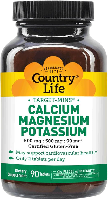 Country Life Calcium-Magnesium-Potassium - 90 Tablets