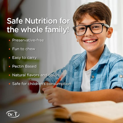 Kids Omega 3 Gummies 120g - Apple & Tropical Flavor - Supports Child's Normal Cognitive Function and Healthy Nervous System Development.