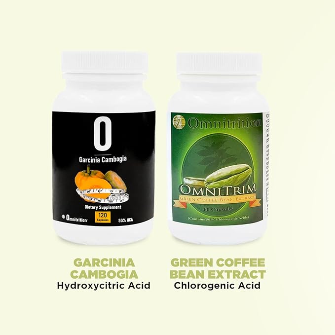 Omnitrition Supplements Kit: Green Coffee Bean Extract (60 Capsules) and Garcinia Cambogia (120 Veggie Capsules) | Antioxidant-Rich for Vitality | Pure Formula, No Additives