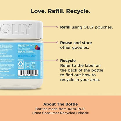 OLLY Kids Multivitamin & Probiotic Gummy, Digestive Support, Vitamins A, D, C, E, B, Zinc, Chewable Supplement, Berry Flavor, 35 Day Supply - 70 Count