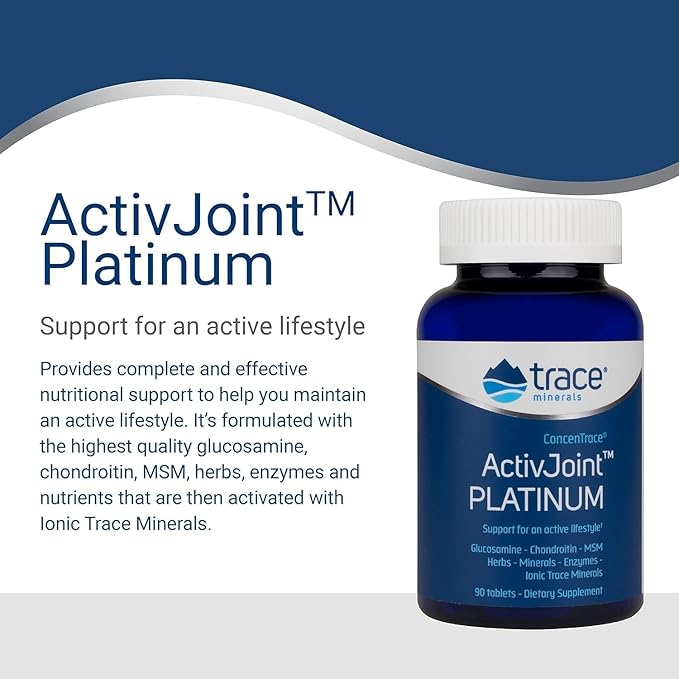 Trace Minerals ActivJoint Platinum - Bone Health & Strength Support Supplement - Supplement for Joint & Muscle Health Support - Healthy Heart Supplement with Magnesium - 90 Tablets (15 Servings)