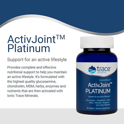 Trace Minerals ActivJoint Platinum - Bone Health & Strength Support Supplement - Supplement for Joint & Muscle Health Support - Healthy Heart Supplement with Magnesium - 90 Tablets (15 Servings)