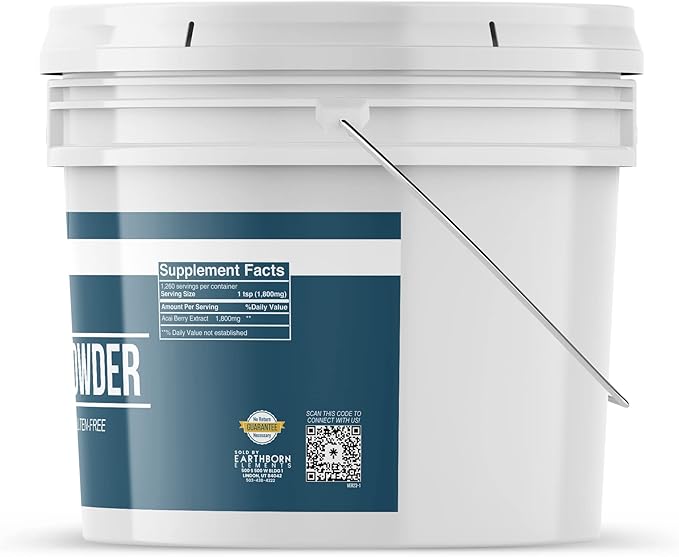Earthborn Elements Acai Berry Powder, Gluten-Free, Resealable BPA-Free Bucket