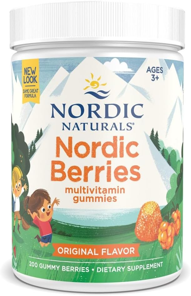 Nordic Naturals Nordic Berries, Citrus - 200 Gummy Berries - Great-Tasting Multivitamin for Ages 2+ - Growth, Development, Optimal Wellness - Non-GMO, Vegetarian - 50 Servings
