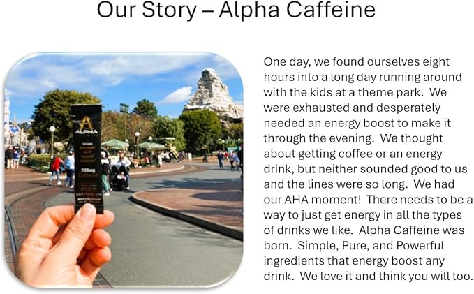 Drink Energizer I Energy Boost Any Drink I 200mg Unflavored Pure Caffeine Powder I Energy in just 30 Minutes I 15 Sticks