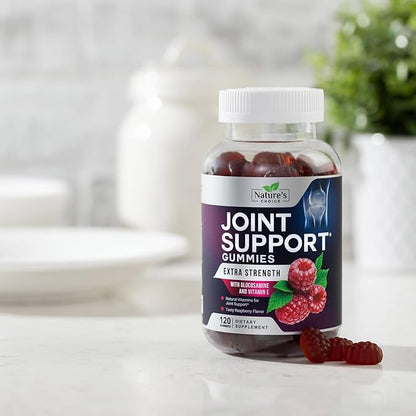 Joint Support Gummies Extra Strength Glucosamine Gummy Supplement with Vitamin E - Naturally Assists Cartilage & Joint Health & Flexibility Support - Best Support Chew for Men and Women - 120 Gummies