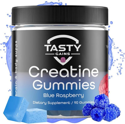 Creatine Infused Gummies, 90g of Creatine, Non-GMO, Vegan - Build Muscle & Boost Strength for Men & Women (1g Creatine Monohydrate Per Gummy) Made in USA