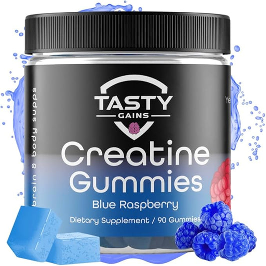 Creatine Infused Gummies, 90g of Creatine, Non-GMO, Vegan - Build Muscle & Boost Strength for Men & Women (1g Creatine Monohydrate Per Gummy) Made in USA
