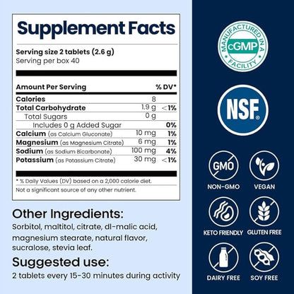 Venture Pal Chewable Electrolyte Tablets, Fast-Dissolve Sugar-Free Stick Salt Tablets - Variety Pack for Rapid Hydration, Outdoor Running, Hiking, Sports | Keto & Vegan Friendly | 80 Count (4 Pack)