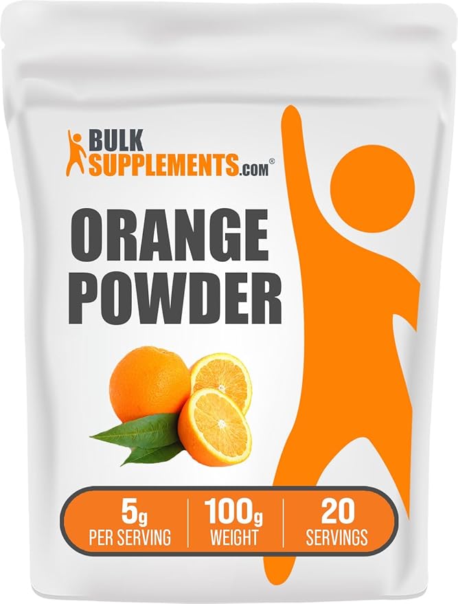 BulkSupplements.com Orange Powder - Orange Fruit Powder, Orange Supplement Powder - Nutrient-Rich Flavoring, Gluten Free, 5g per Serving, 100g (3.5 oz) (Pack of 1)