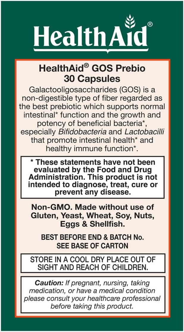 GOSPrebio, Prebiotic Fiber, Once Daily, 30ct, Helps Proliferation of Beneficial Bacteria in The Gut, Galactooligosaccharides