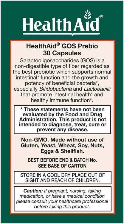 GOSPrebio, Prebiotic Fiber, Once Daily, 30ct, Helps Proliferation of Beneficial Bacteria in The Gut, Galactooligosaccharides