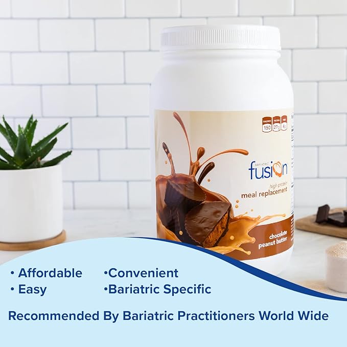 Bariatric Fusion Meal Replacement Protein 21 Serving Tub Chocolate Peanut Butter for Bariatric Surgery Patients Including Gastric Bypass & Sleeve Gastrectomy