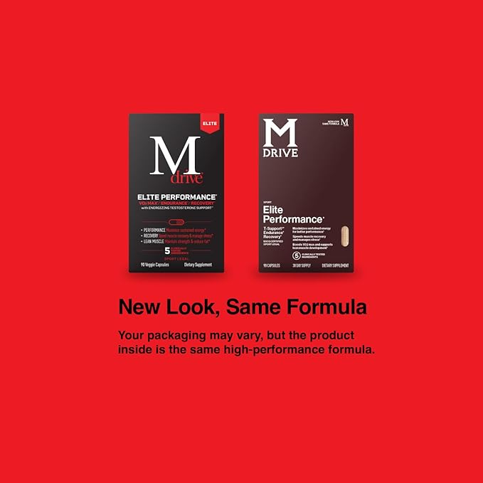 Mdrive Elite Test Booster for Men - Supports Immune Health, Energy, VO2Max, Recovery, Stress Relief, Lean Muscle, KSM-66 Ashwagandha, DIM, Fenugreek, 90 Capsules
