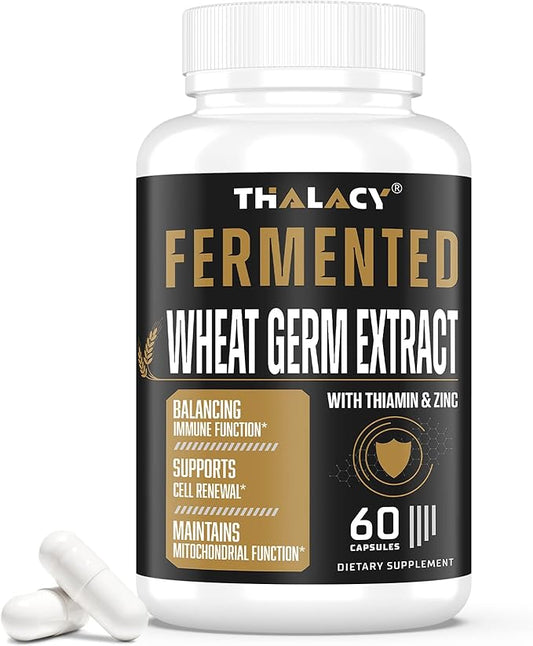 Spermidine Supplements 13mg - 1300mg Wheat Germ Extract Capsules Potent Formula with Higher Spermidine Content and Zinc for Healthy Aging, Daily Immune System and Cell Renewal, 60 Capsules