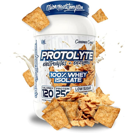 VMI Sports Protolyte 100% Whey Protein Isolate | + Electrolytes & Enzymes | Zero Sugar – Keto Friendly - Lactose Free | 21-25g Protein for Muscle Growth – Recovery – Hydration