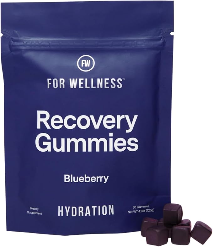 Electrolyte Recovery Gummies™ Blueberry Flavor Hydration Gummies with VitaBlue® Blueberries & Electrolytes - Exercise Recovery, Energy Boost, Replenishment & Antioxidants Non-GMO, Vegan, Gluten-Free