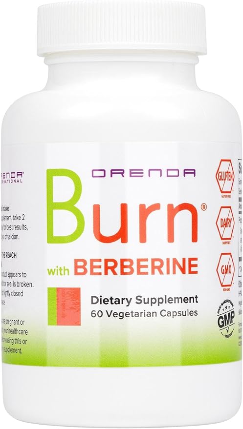 Orenda Burn - Advanced Wellness Support Supplement with Berberine HCI, Green Coffee Extract & African Mango - Promotes Healthy Weight Management, Cardiovascular Health & Energy Levels - 60 Capsules