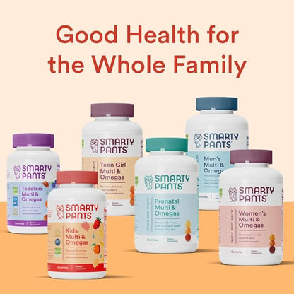 SmartyPants Kids Multivitamin Gummies: Omega 3 Fish Oil (EPA/DHA), Vitamin D3, C, Vitamin B12, B6, Vitamin A, K & Zinc for Immune Support, Gluten Free, Three Fruit Flavors, 90 Count (22 Day Supply)
