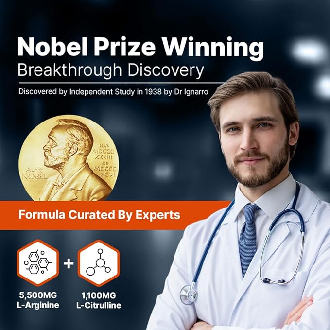 L-ARGININE PRO | L-arginine Supplement Drink Mix Powder | 5,500mg of L-arginine Plus 1,100mg L-Citrulline (1, Orange)