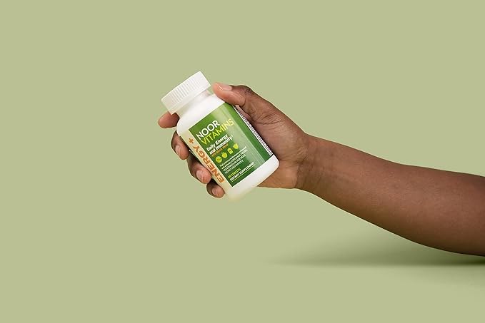 Noor Vitamins Energy+ Multivitamin; Halal Vitamin for Energy Production & Immunity, 26 Vitamins & Minerals, Black Seed, Dates, Honey, for Men & Women. Gelatin Free, 2 Month Supply