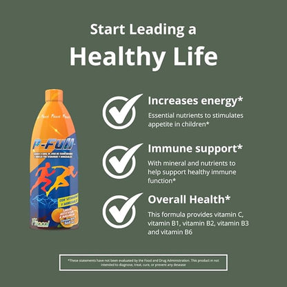 FITOCOL P-Full, Liquid Multivitamins for Women and Men, Mineral and Vitamin Drink with Chontaduro y Borojo, Liquid Vitamins with Orange Flavor, 360ml