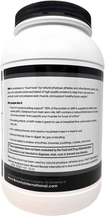 Beverly International UMP Protein Powder, Angel Food Cake. Unique Whey-Casein Ratio Builds Lean Muscle. Easy to Digest. No Bloat. (32.8 oz) 2lb .8 oz