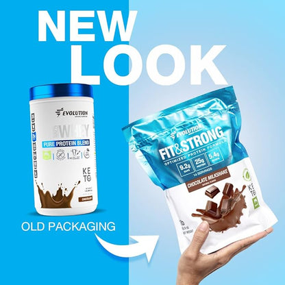 Evolution Advance Nutrition Fit & Strong - Pure Whey Protein Powder with BCAA, 100% Grass-Fed, Quick Absorbing and Fast Digesting for Optimal Muscle Recovery, Natural Flavor – 2 Pounds (Chocolate)