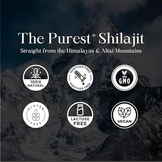 Pure Himalayan Shilajit Dry Drops, 100% Pure Natural Shilajit, Grade A, Max Potency 85+ Clean Trace Minerals & Fulvic Acid for Energy, Metabolism & Immune Support Supplement for Men & Women (60 tabs)