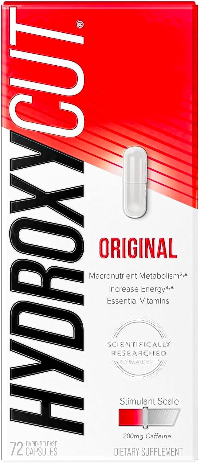 Hydroxycut Original - 72 Rapid-Release Capsules - 200 mg Caffeine - Boost Metabolism, Burn Calories, Increase Energy - for Women & Men