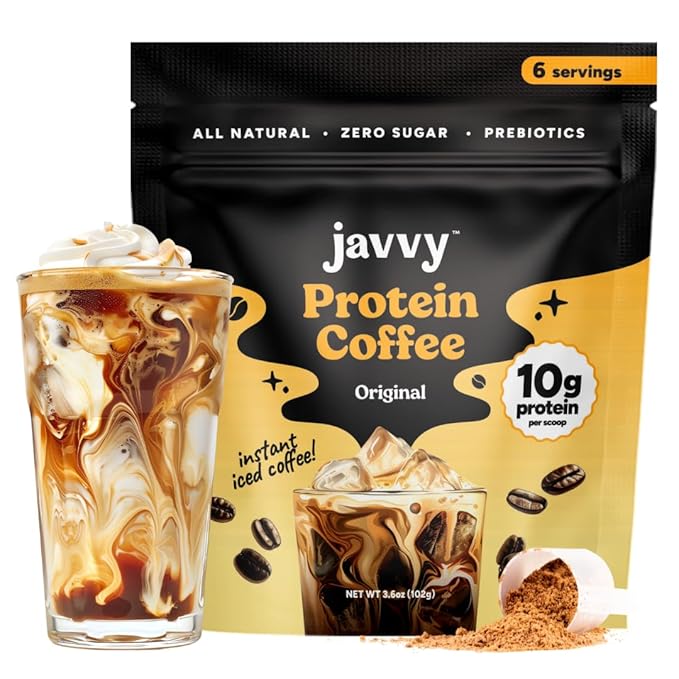 Javy Original Protein Coffee - Premium Whey Protein & Instant Iced Coffee - 100% Arabica Coffee - Zero Artificial Flavors & Sweeteners, 6 Servings