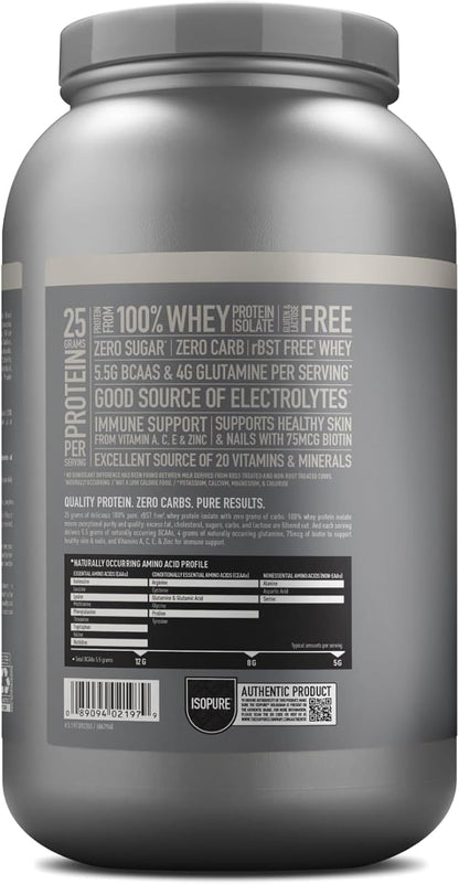 Isopure Protein Powder, Zero Carb Whey Isolate with Vitamin C & Zinc for Immune Support, 25g Protein, Keto Friendly, Cookies & Cream, 44 Servings, 3 Pounds (Packaging May Vary)