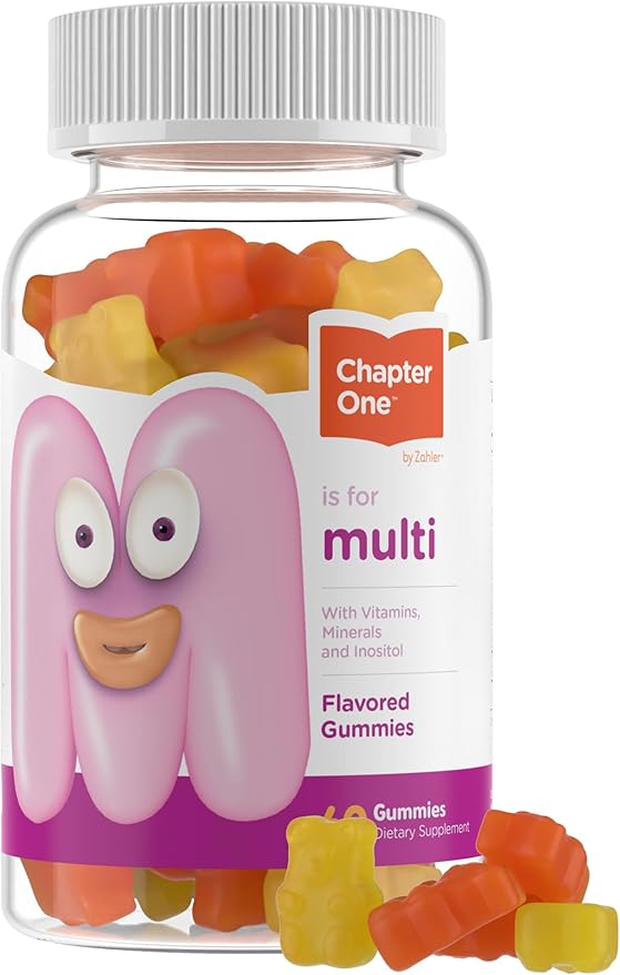 Zahler - Chapter One Kids Multivitamin Gummy with 13 Vitamins & Nutrients (60 Flavored Gummies) - Certified Kosher Kids Vitamins Including Vitamin C, D3, Zinc & More - Delicious Multivitamin Gummies