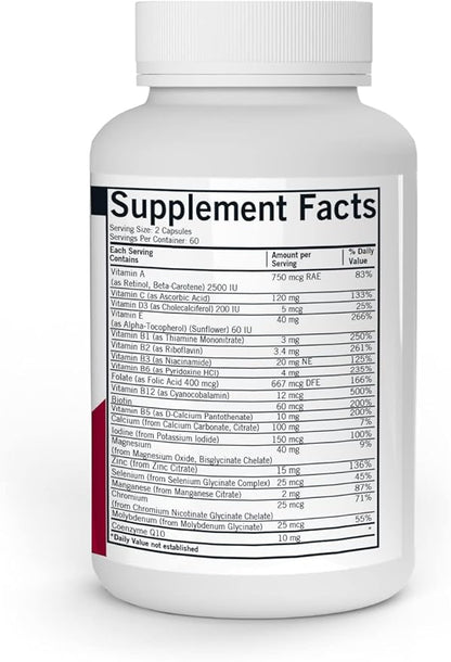 Kirkman - Children’s Multivitamin & Mineral Capsules - 120 Capsules - Potent Broad Spectrum Vitamin/Mineral Supplement - with Coenzyme Q-10 - No Artificial Colors or Flavors