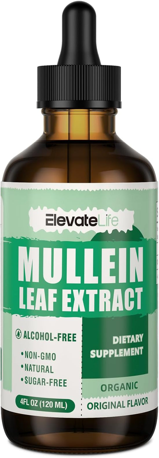 Mullein Drops for Lungs - Mullein Leaf Extract Supplement - Lung Detox & Bronchial Cleanse for Smokers - Respiratory Health Support - 4oz