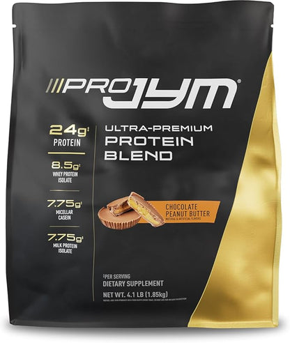 Pro JYM Chocolate Peanut Butter Protein Powder - Whey Protein Isolates, Casein, & Milk Protein, Lean Muscle Building for Men & Women, JYM Supplement Science, 45 Servings