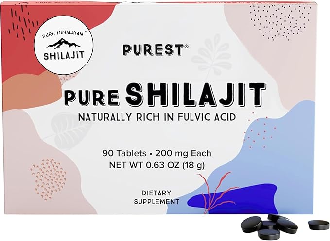 Pure Himalayan Shilajit Dry Drops (90 Tablets - 200mg Each) Maximum Potency Pure Shilajit for Men with 85+ Trace Minerals & Fulvic Acid for Metabolism, Energy & Immune Support