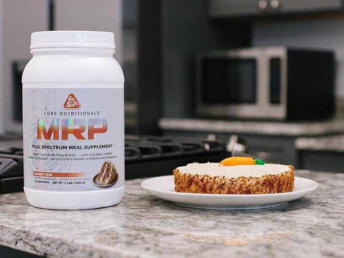 Core Nutritionals Platinum MRP Full Spectrum Meal Replacement, Sustained Release for All Day Amino Acid Support, 27G Protein, 20 Servings (Carrot Cake)