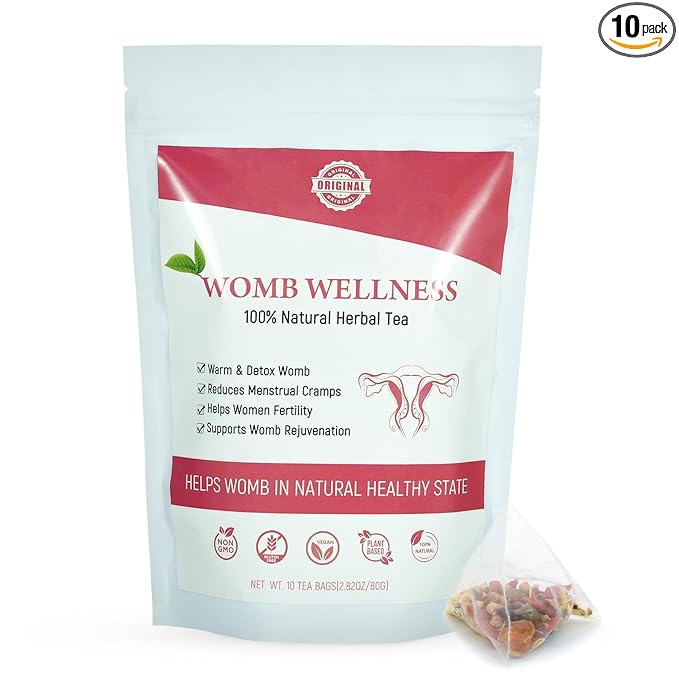 Laicuherb Natural Womb Fertility Tea for Women Ovary and Uterus Cleanse, Womb Detox Fibroid Tea Helps with Hormone Balance and Get Pregnant Fast for Women, Pcos Tea for Period Regularity 10 Teabags