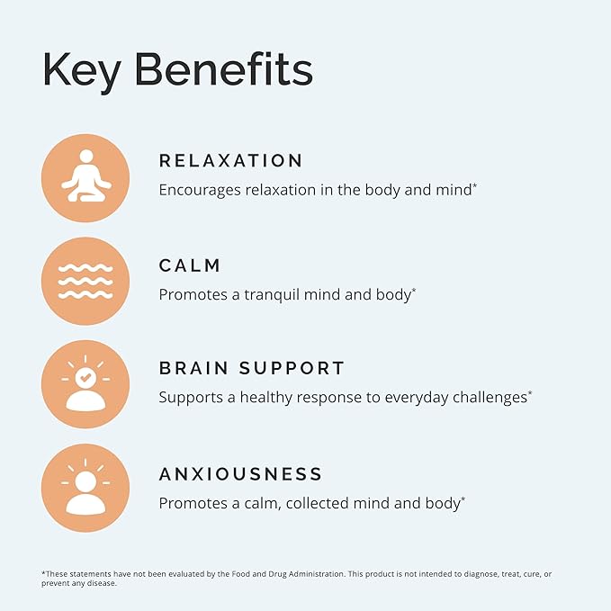 Dr Amen BrainMD GABA Calming Support - 90 Capsules - Promotes Relaxation - Contains Magnesium, Vitamin B6 & Lemon Balm - 90 Servings