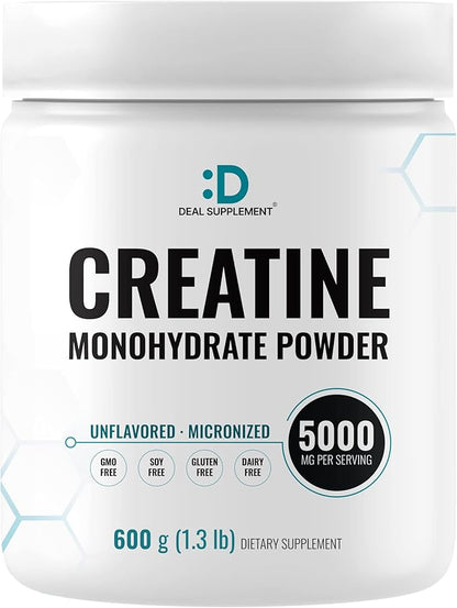 Micronized Creatine Monohydrate Powder 120 Servings - 5000mg(5g) Per Serving | Unflavored Creatine for Men & Women | Improve Performance & PreWorkout Recovery | Vegan, Keto | Non-GMO, No Filler