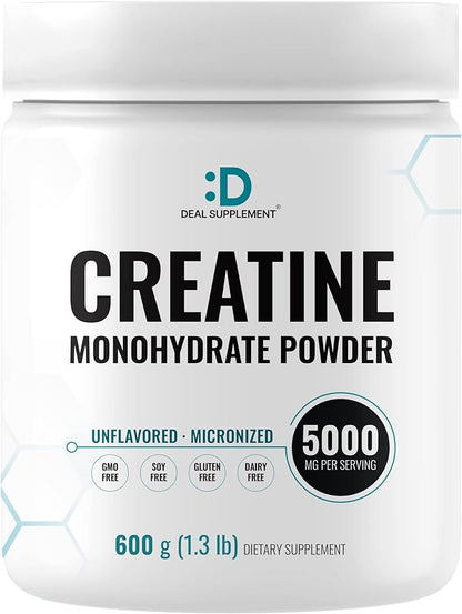 Micronized Creatine Monohydrate Powder 120 Servings - 5000mg(5g) Per Serving | Unflavored Creatine for Men & Women | Improve Performance & PreWorkout Recovery | Vegan, Keto | Non-GMO, No Filler