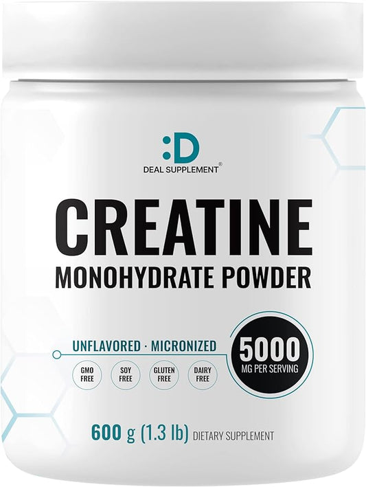Micronized Creatine Monohydrate Powder 120 Servings - 5000mg(5g) Per Serving | Unflavored Creatine for Men & Women | Improve Performance & PreWorkout Recovery | Vegan, Keto | Non-GMO, No Filler