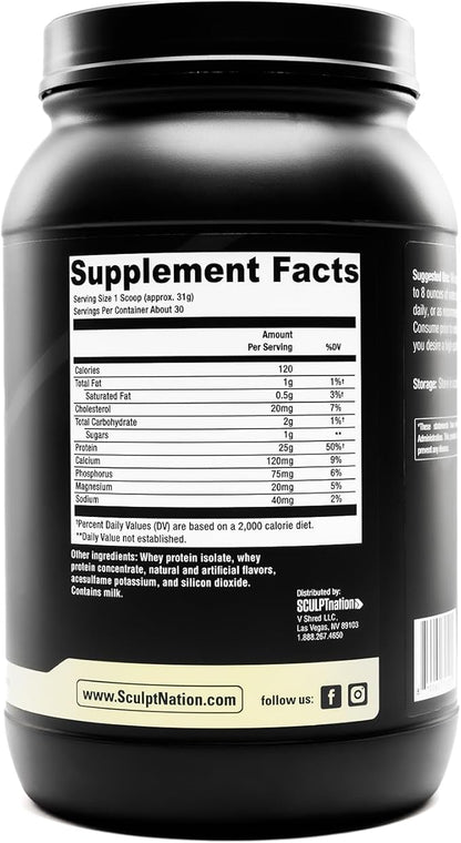 Sculpt Nation by V Shred Protein Powder (Vanilla) - Premium Whey Protein Powder Vanilla and BCAAs to Support Muscle Building and Recovery - 30 Servings