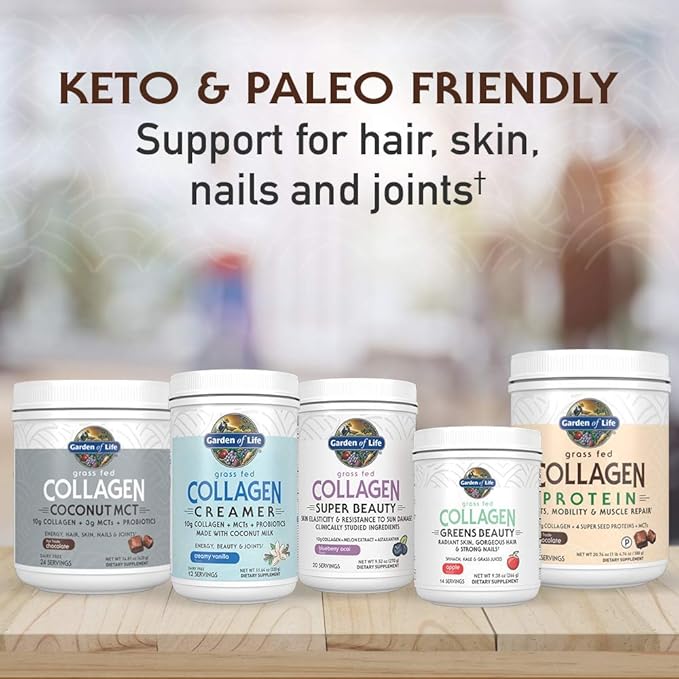 Garden of Life Grass Fed Collagen Creamer Powder - Chocolate, 12 Servings, Collagen Powder for Coffee Energy Beauty Joints, Collagen Peptides Powder, Coconut MCTs, Keto Collagen Protein Supplements