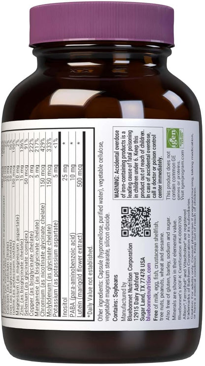 Bluebonnet Nutrition Mult One (with Iron), Daily Nutritional Support*, Vegetarian Friendly, Kosher Certified, Gluten-Free, Dairy-Free, 30 Vegetable Capsules, 30 Servings
