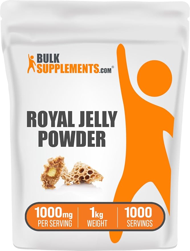 BulkSupplements.com Royal Jelly Powder - Royal Jelly Supplement, Royal Jelly 1000mg - for Immune Support, Gluten Free, 1000mg per Serving, 1kg (2.2 lbs) (Pack of 1)