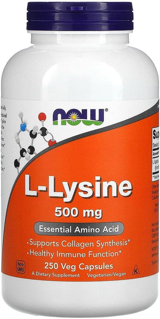 L-Lysine 500 mg - 250 Capsules by NOW