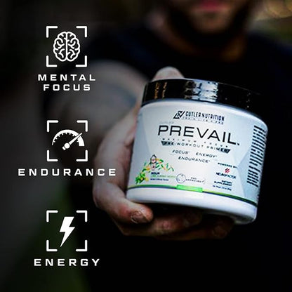 Prevail Pre Workout Powder with Nootropics: Pre Workout for Men and Women, Cutting Edge Energy and Focus Supplement with L Citrulline, Alpha GPC, L Tyrosine | Sour Lime Gummy, 40 Scoops